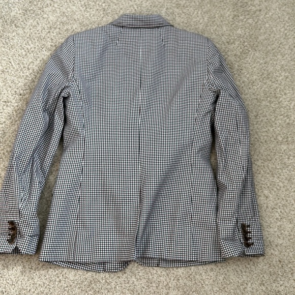 J. Navy and Burgundy Rhodes Micro Check Cotton Blazer, 0 - Picture 11 of 16